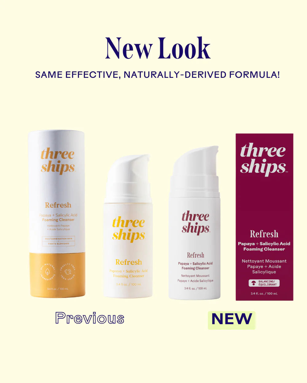 Three Ships Refresh Papaya + Salicylic Acid Foaming Cleanser