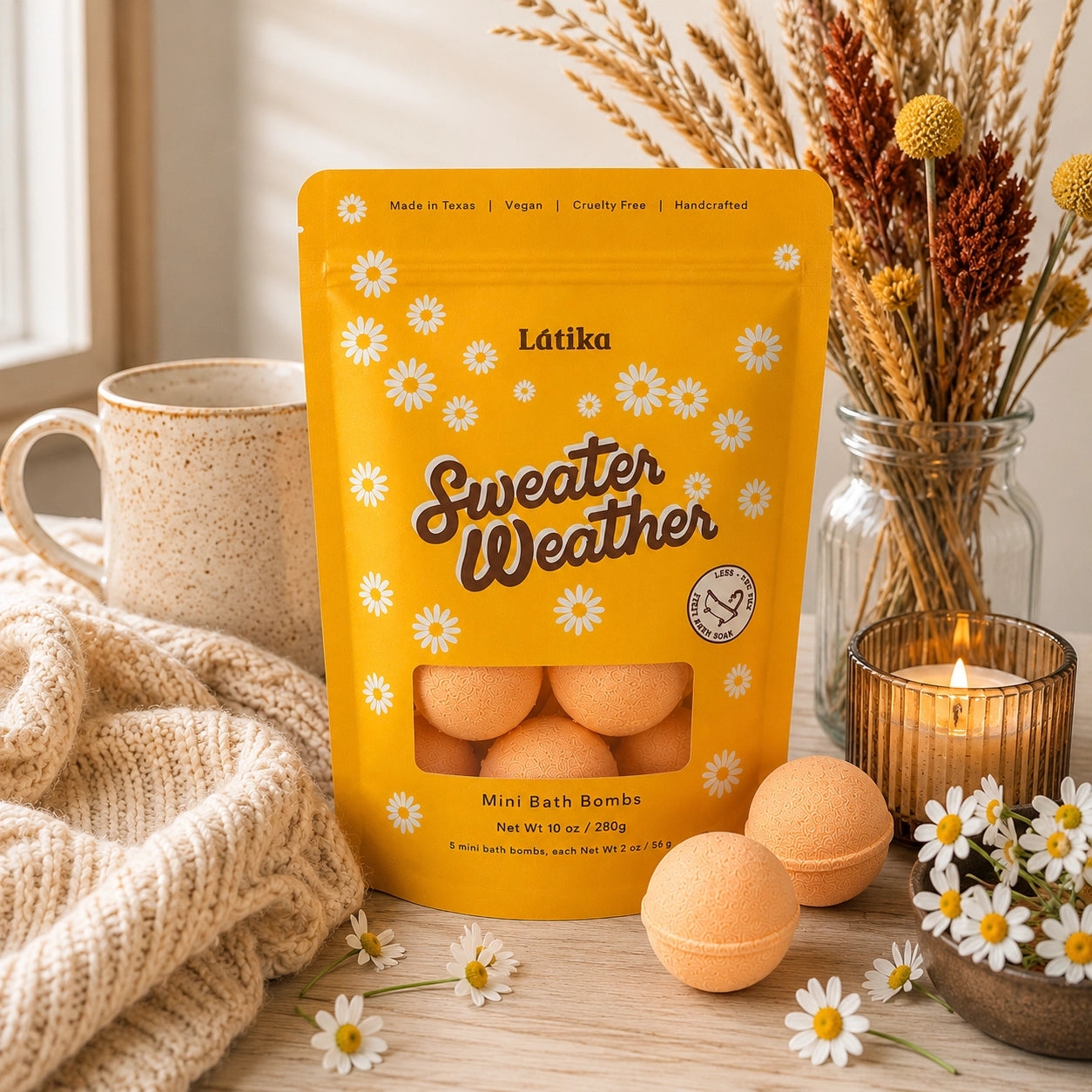 Latika - Fall Mini Bath Bombs - Sweater Weather, Fig & Amber