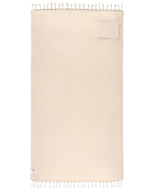 Sand Cloud Towel | Herring with Zip Pocket Natural