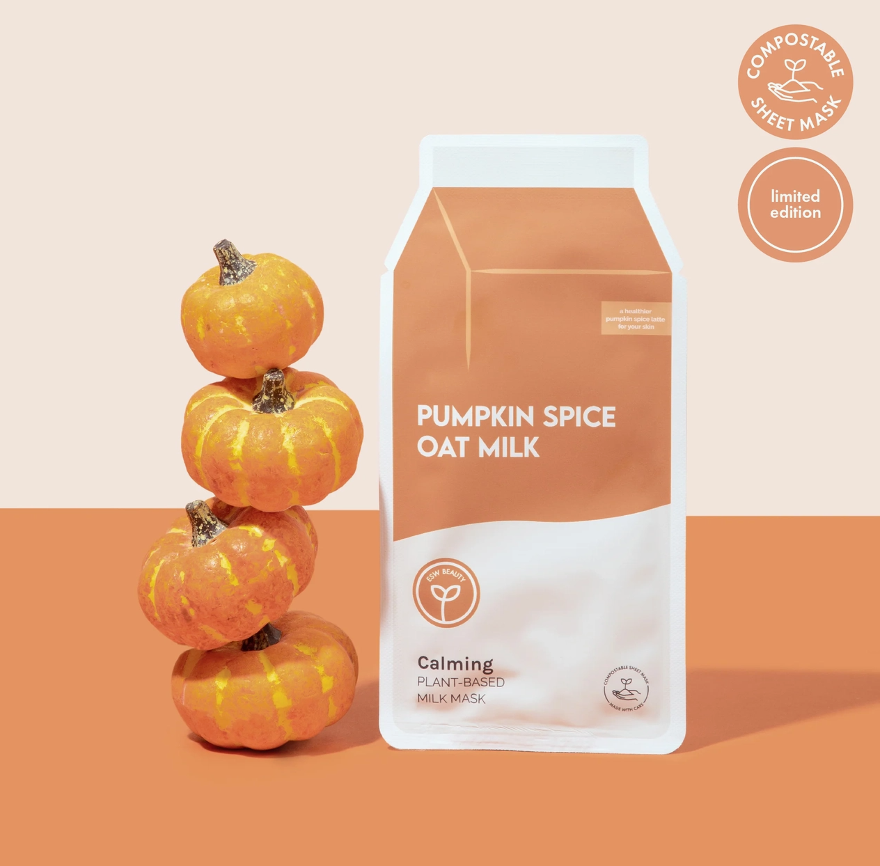 ESW Pumpkin Spice Oat Milk Calming Plant - Based Milk Mask