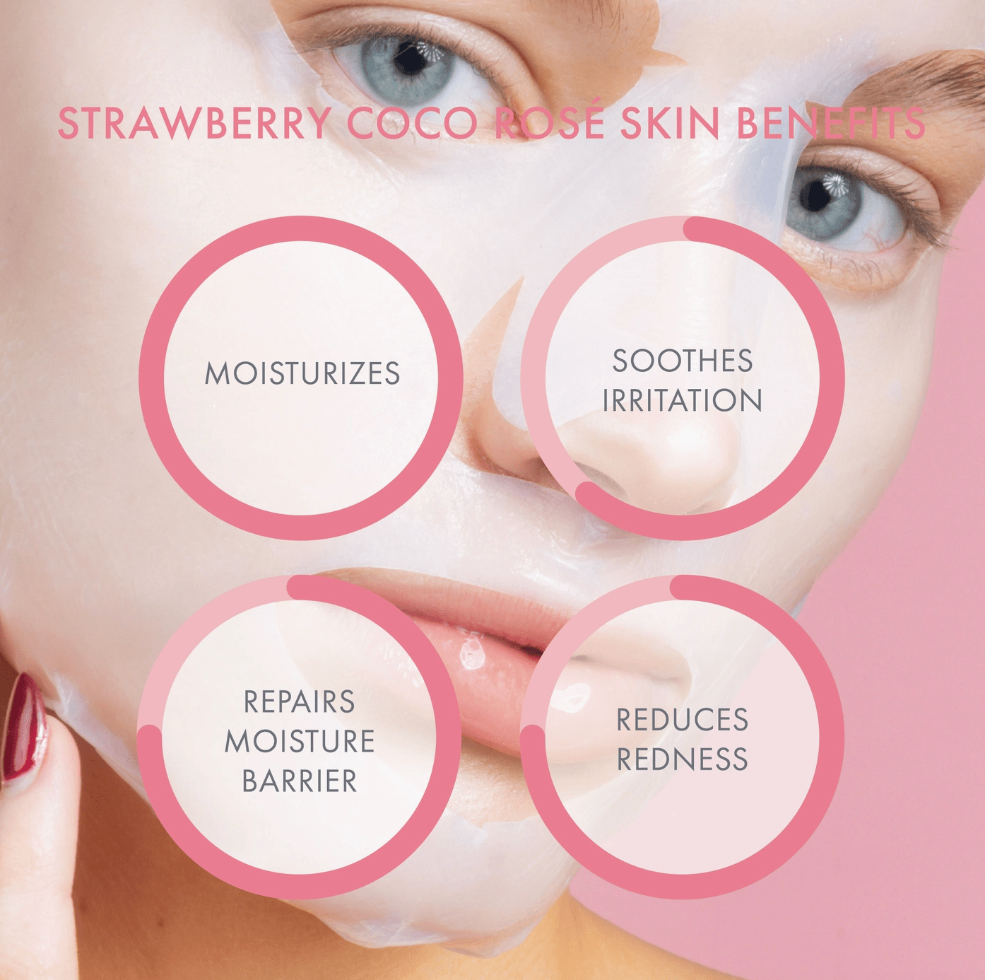 ESW Beauty Strawberry Coco Rosé Soothing Biocellulose Mocktail Mask - Aesthetics By Kell