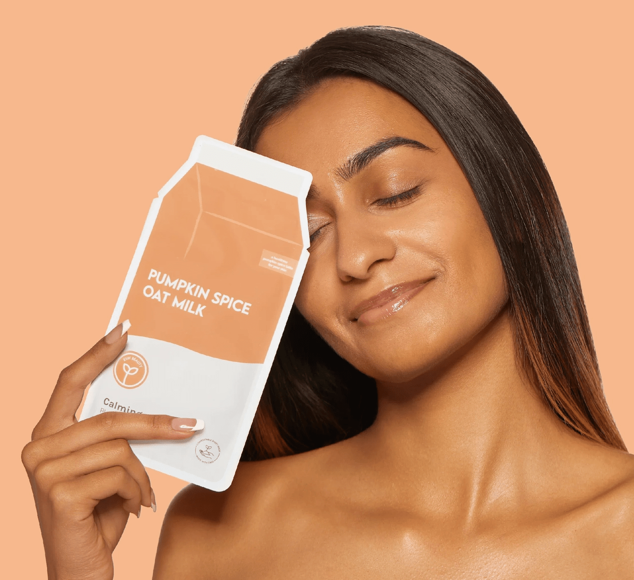 ESW Pumpkin Spice Oat Milk Calming Plant - Based Sheet Mask - Aesthetics By Kell