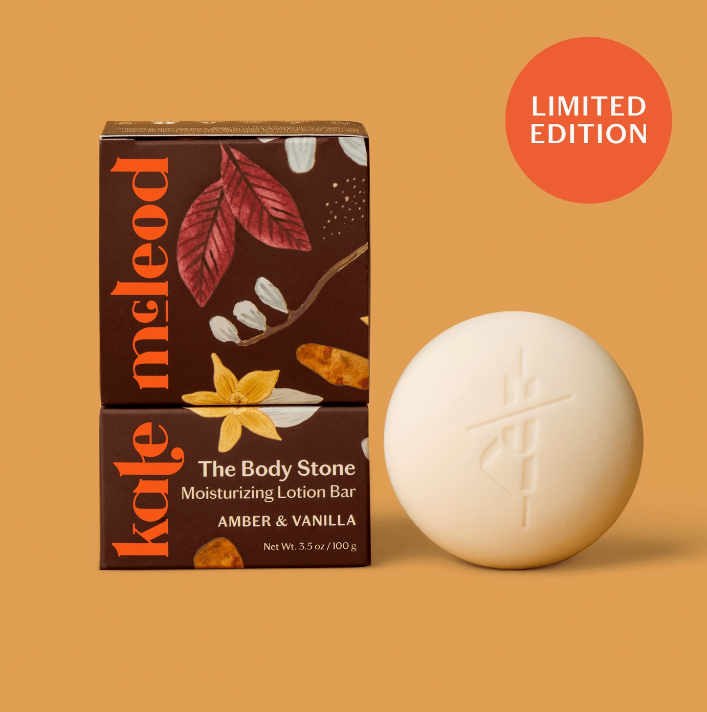 Kate McLeod | Amber & Vanilla Body Stone | Deep Moisturizing Lotion Bar - Aesthetics By Kell