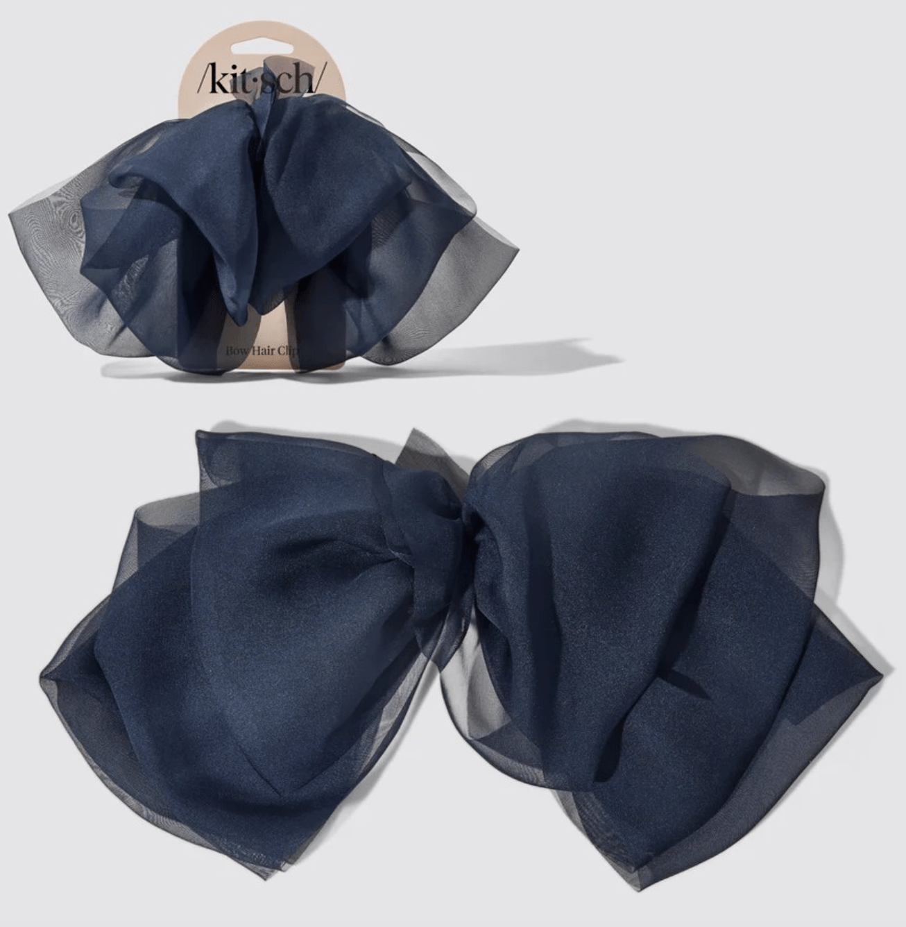 Kitsch Chiffon Bow Hair Clip - Blue Orchid - Aesthetics By Kell
