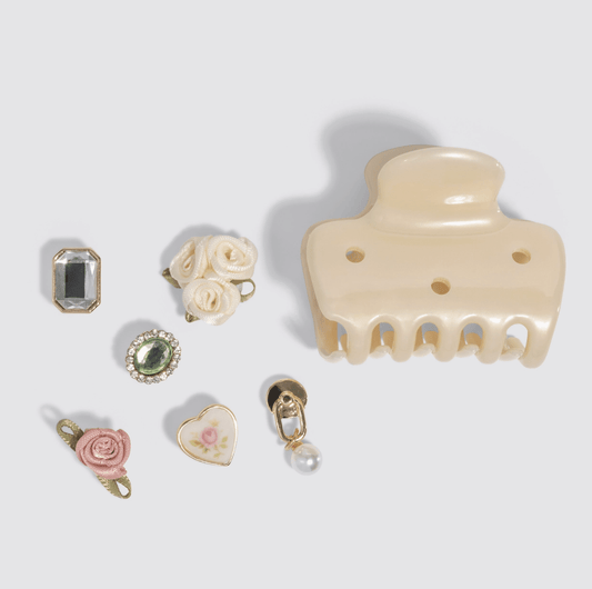 Kitsch - Kitschpop™️ Cloud Clip 7pc Set Vintage - Pearlized Cream - Aesthetics By Kell