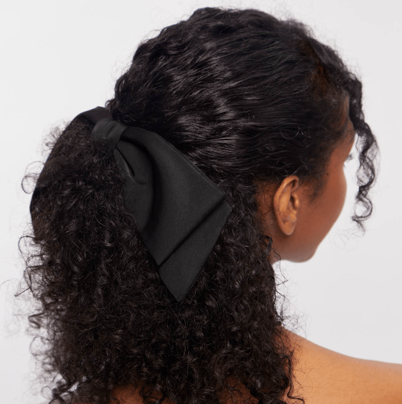 Kitsch Recycled Fabric Bow Hair Clip 1pc - Black - Aesthetics By Kell