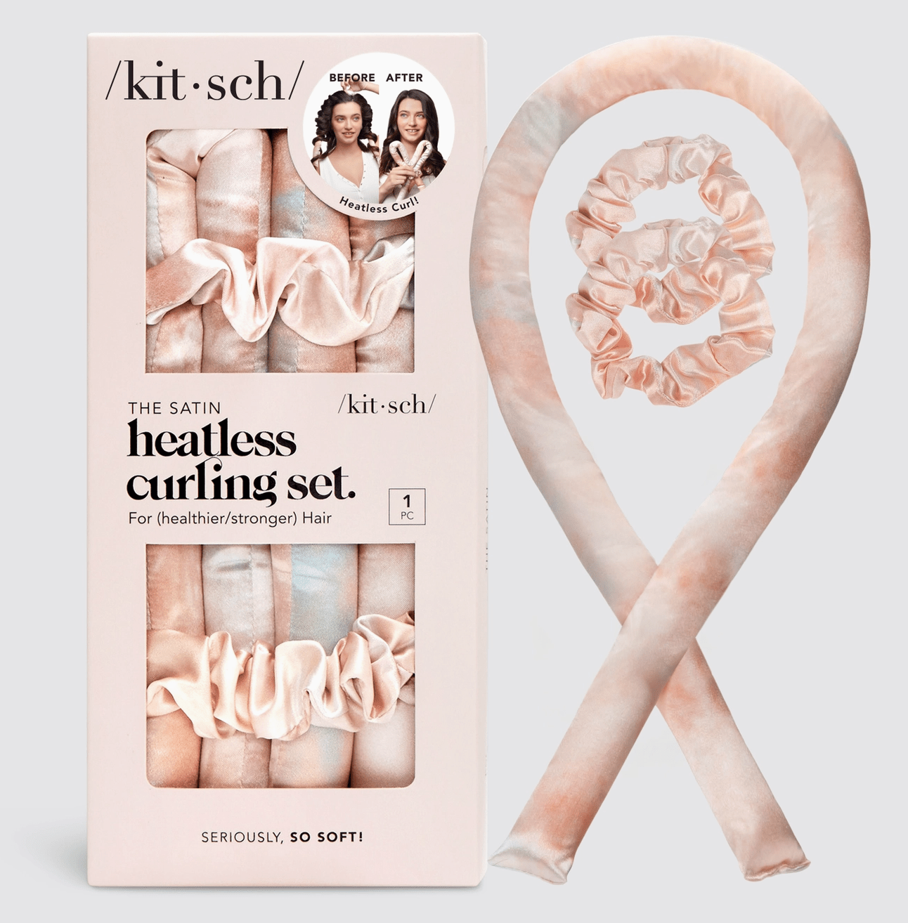 Kitsch Satin Heatless Curling Set - Sunset Tie Dye - Aesthetics By Kell