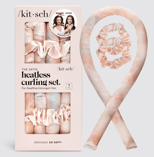 Kitsch Satin Heatless Curling Set - Sunset Tie Dye - Aesthetics By Kell