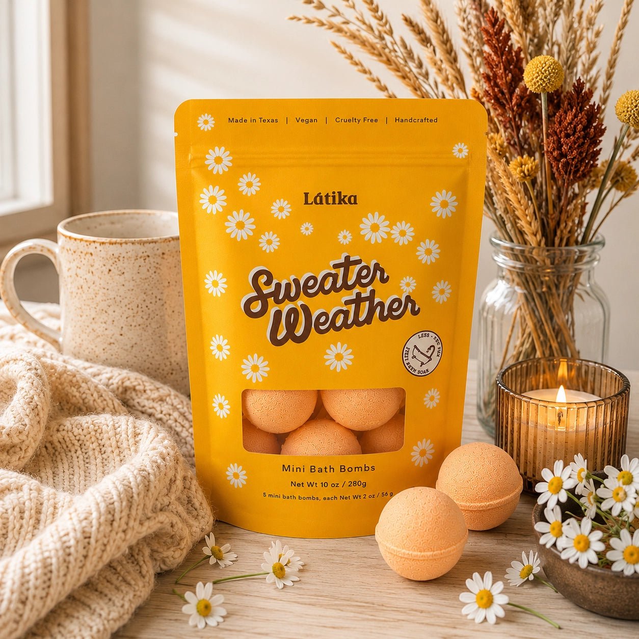 Latika - Fall Mini Bath Bombs - Sweater Weather, Fig & Amber - Aesthetics By Kell