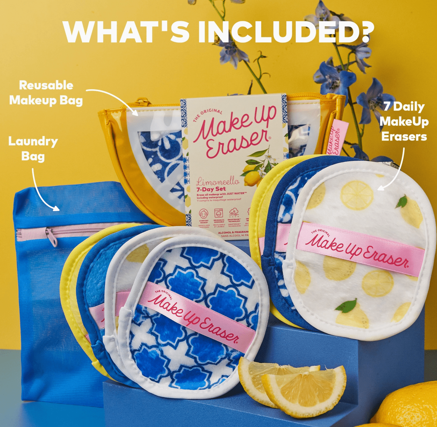 Makeup Eraser - Limoncello 7 Day Set & Makeup Bag Gift Set - Aesthetics By Kell