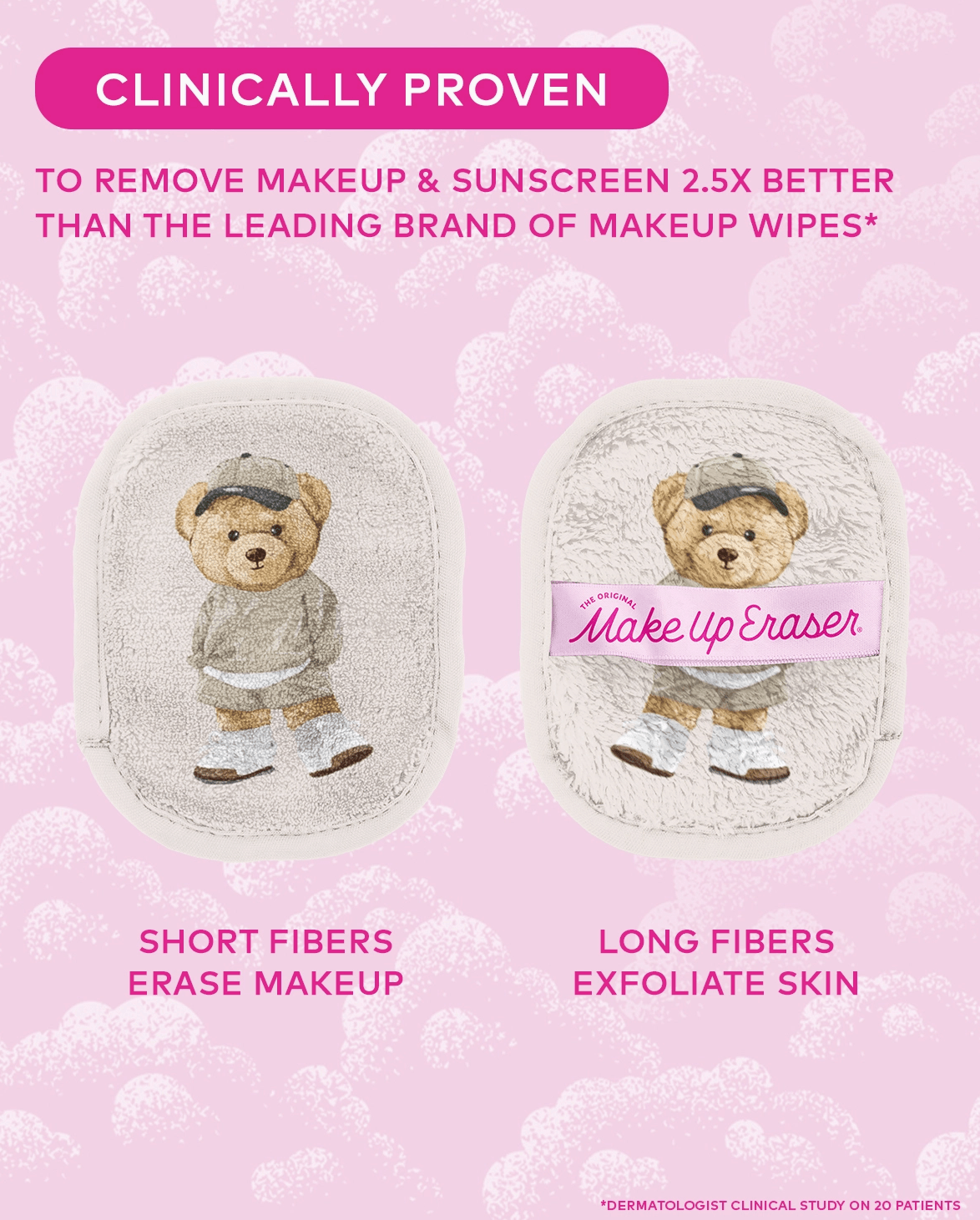 Makeup Eraser - Teddy Bear 7 Day Gift Set & Plush Cosmetic Bag - Aesthetics By Kell