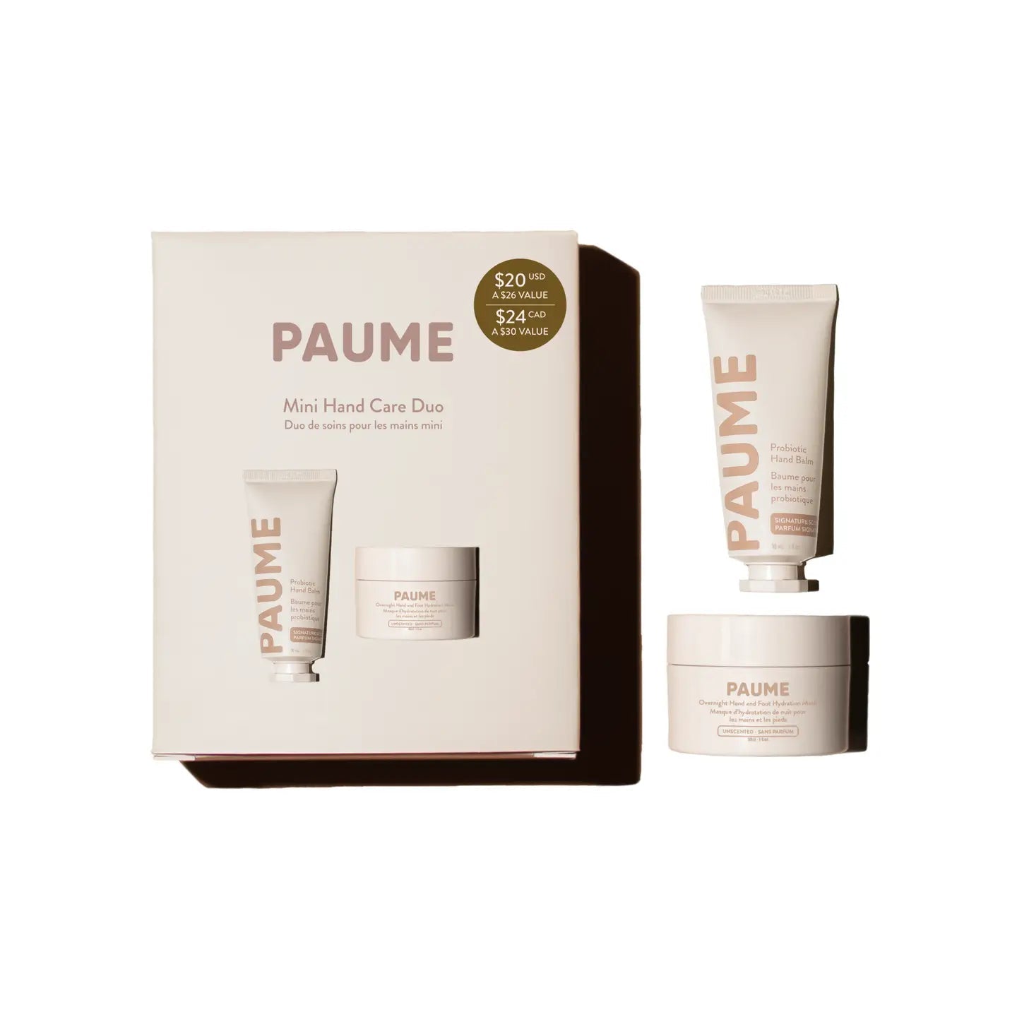Paume Mini Hand Care Duo – Probiotic Balm & Overnight Mask - Aesthetics By Kell