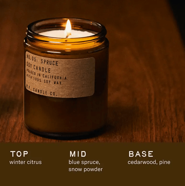 PF Candle Co. Spruce Candle – Limited Edition Holiday Soy Candle - Aesthetics By Kell