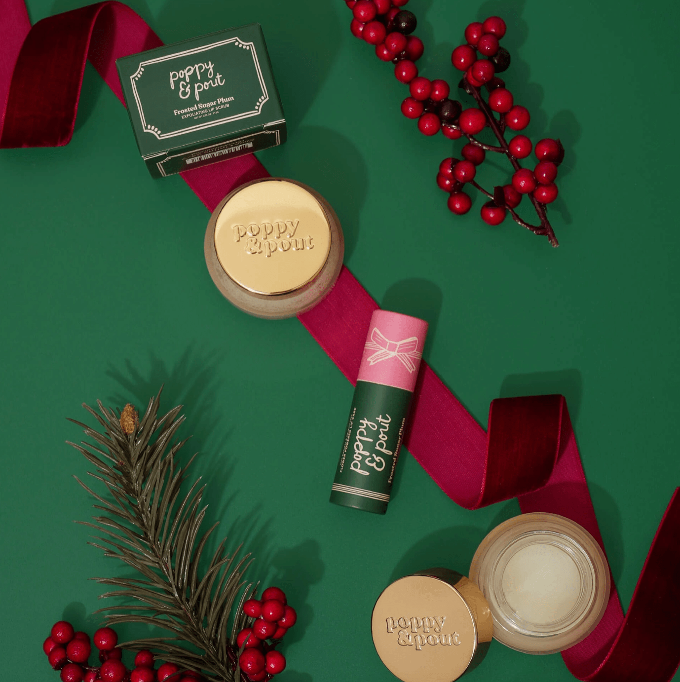 Poppy & Pout Holiday Lip Mask - Frosted Sugar Plum - Aesthetics By Kell