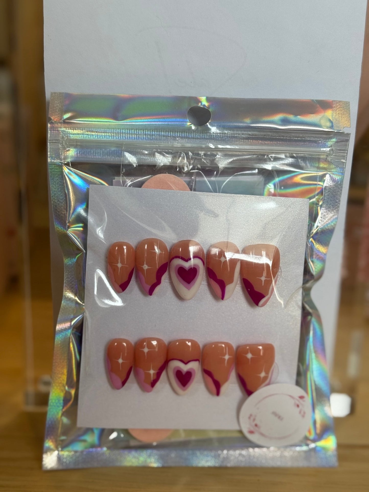 Press On Nails - Short Almond - Small Size - Cupids Hearth - Aesthetics By Kell