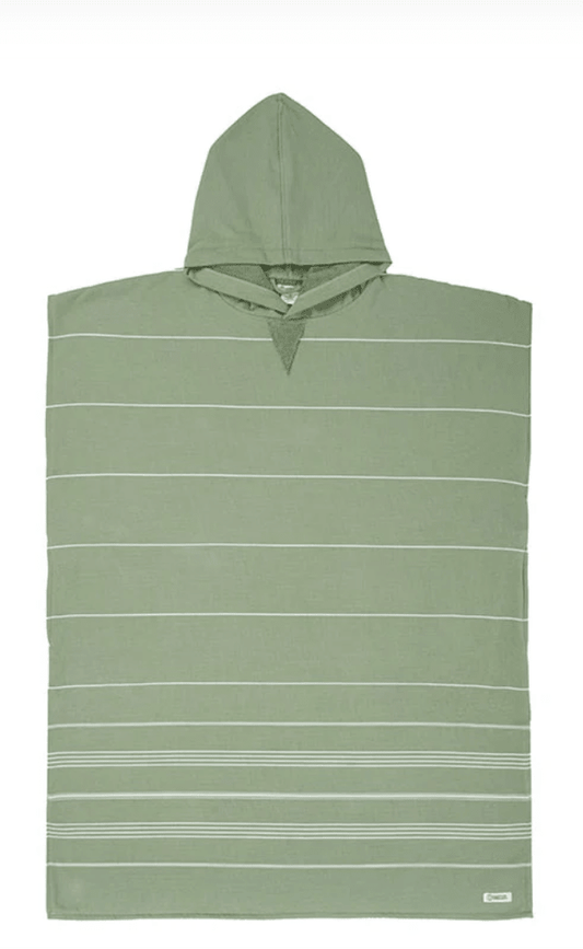 Sand Cloud | Classic Stripe Hooded Poncho - Hedge Green - Aesthetics By Kell