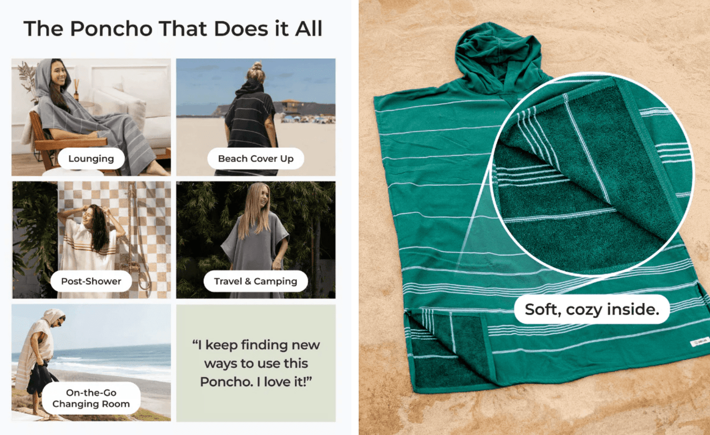 Sand Cloud | Classic Stripe Hooded Poncho - Withered Rose - Aesthetics By Kell