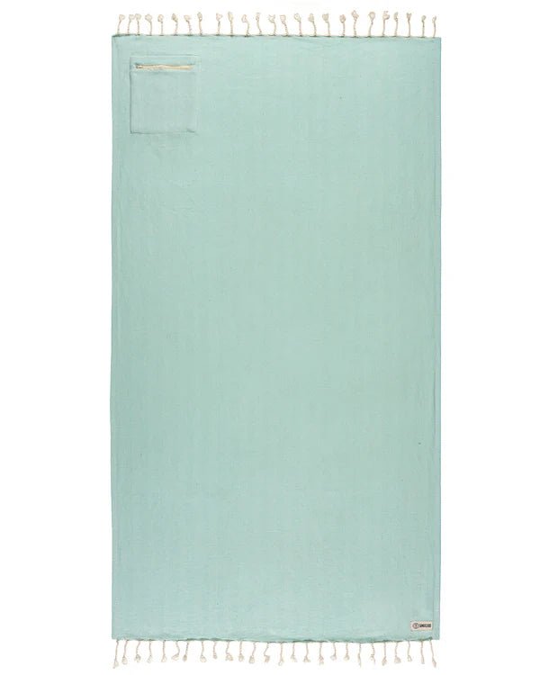 Sand Cloud Towel | Herring with Zip Pocket Cameo Green - Aesthetics By Kell