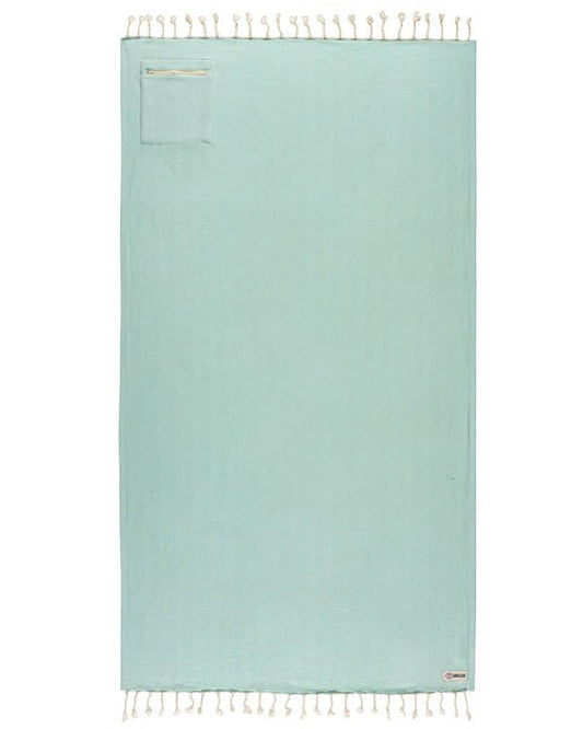 Sand Cloud Towel | Herring with Zip Pocket Cameo Green - Aesthetics By Kell