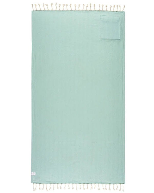 Sand Cloud Towel | Herring with Zip Pocket Cameo Green - Aesthetics By Kell