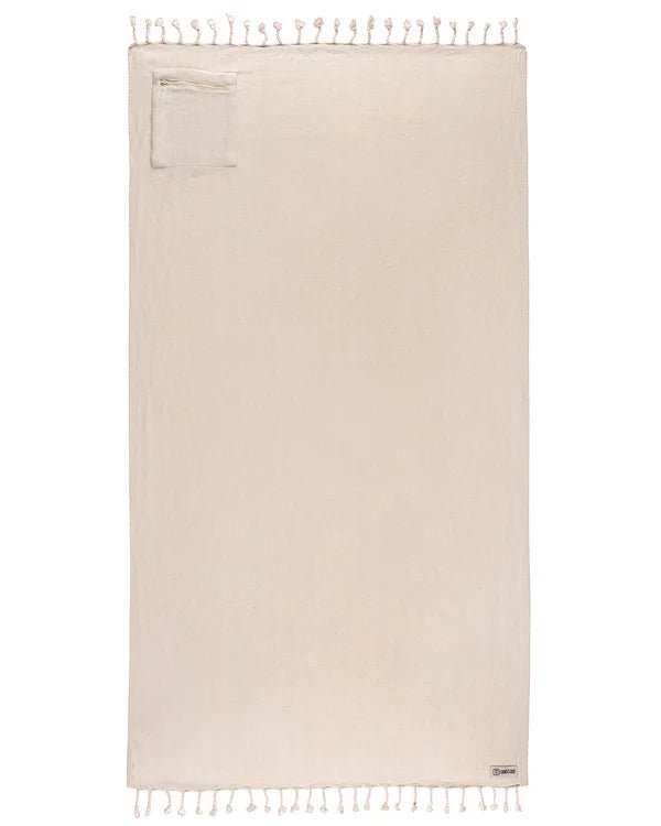 Sand Cloud Towel | Herring with Zip Pocket Natural - Aesthetics By Kell