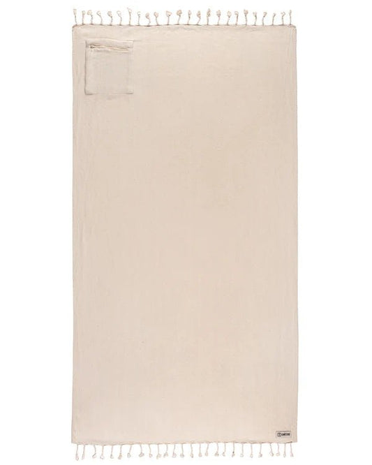 Sand Cloud Towel | Herring with Zip Pocket Natural - Aesthetics By Kell