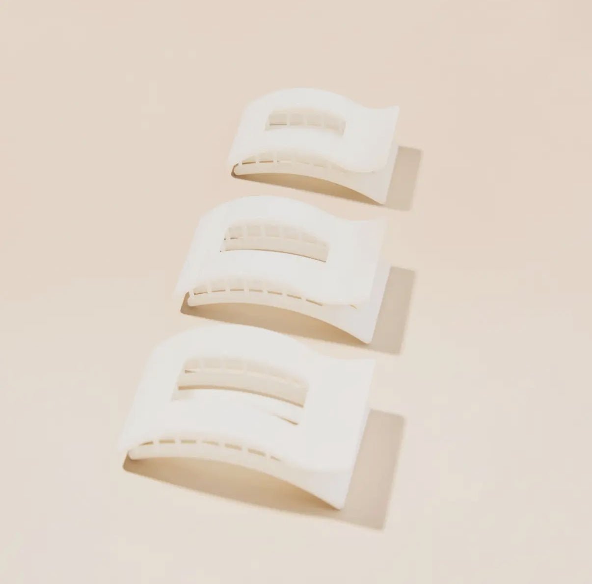 Teleties Flat Rectangle Clip - Coconut White - Aesthetics By Kell