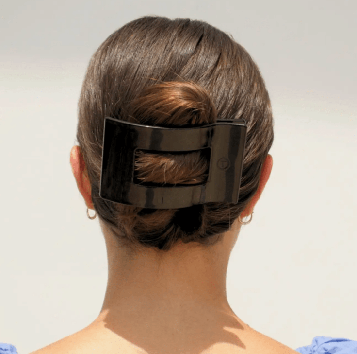 Teleties Flat Rectangle Hair Clip - Jet Black - Aesthetics By Kell