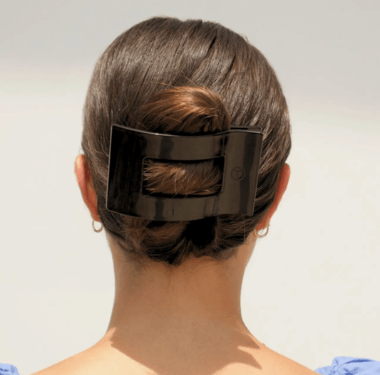 Teleties Flat Rectangle Hair Clip - Jet Black - Aesthetics By Kell