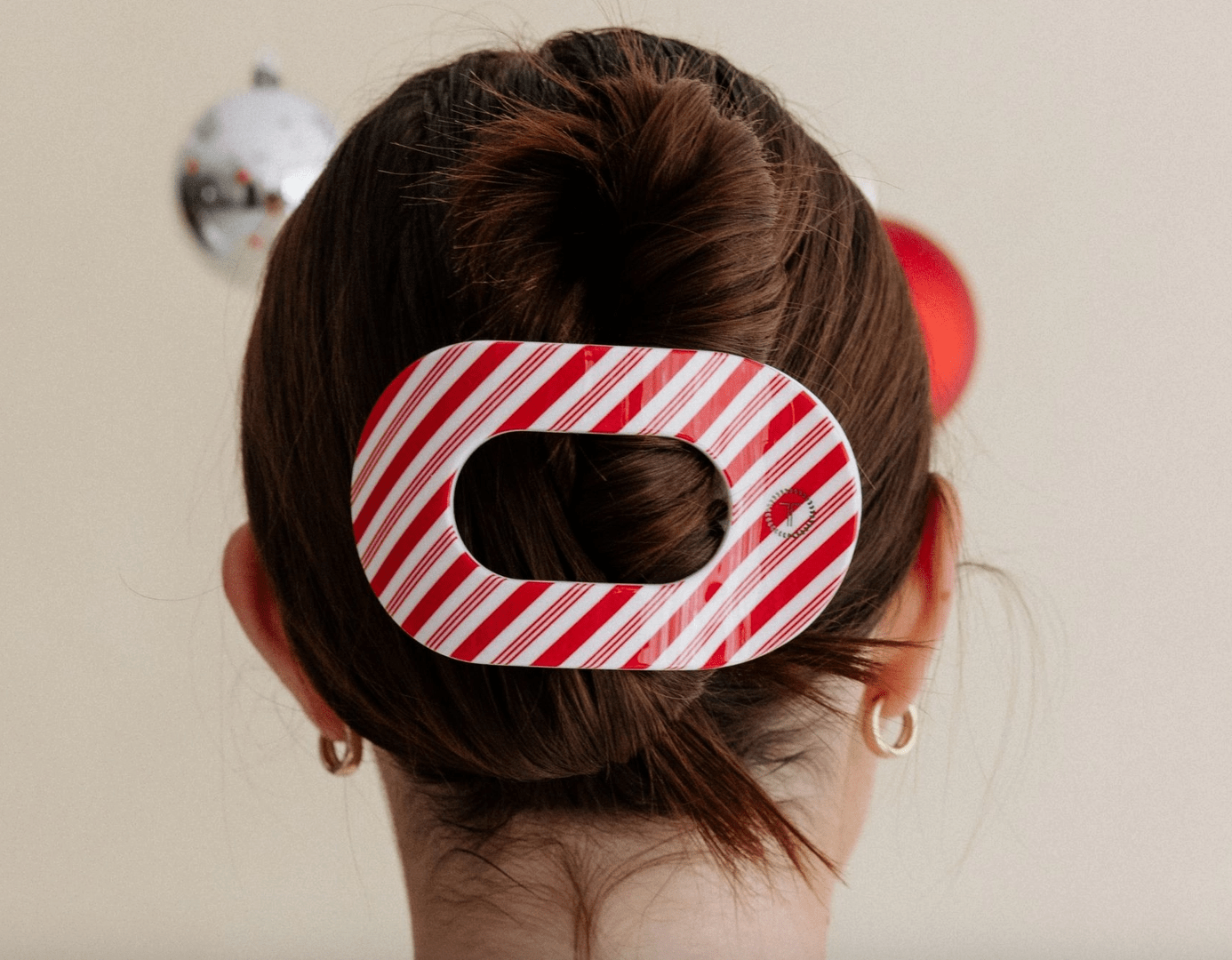 Teleties Round Flat Clip - Candy Cane Crush - Aesthetics By Kell
