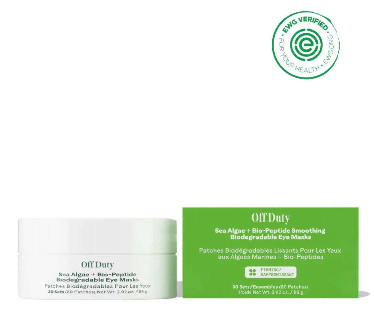 Three Ships Off Duty Algae + Peptide Smoothing Biodegradable Eye Mask - Aesthetics By Kell