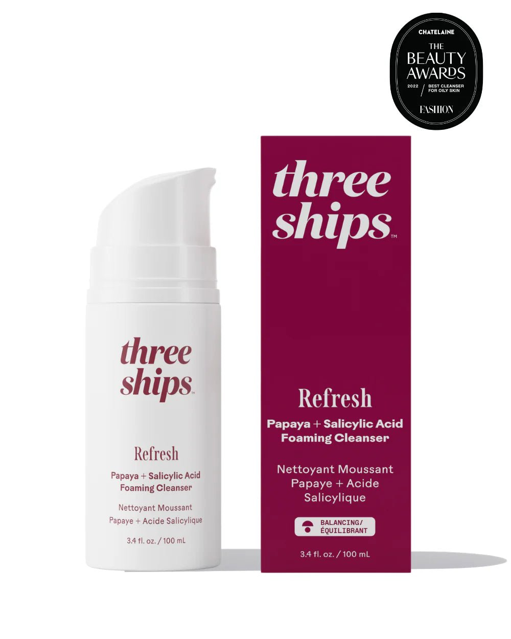 Three Ships Refresh Papaya + Salicylic Acid Foaming Cleanser - Aesthetics By Kell