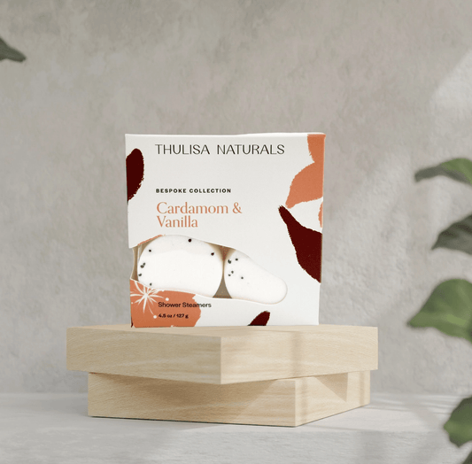 Thulisa Naturals - Fall Shower Steamers - Cardamom + Vanilla 4 Pack Gift Set - Aesthetics By Kell