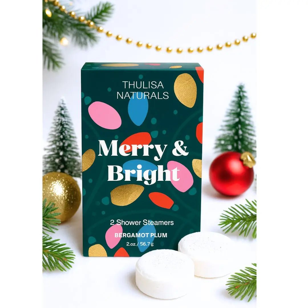 Thulisa Naturals Merry & Bright Christmas Shower Steamers – Bergamot Plum (2 Pack) - Aesthetics By Kell