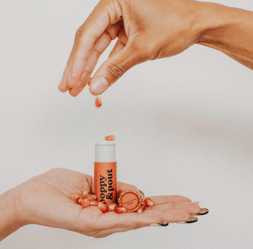 Poppy & Pout Lip Balm - Pomegranate Peach - Aesthetics By Kell