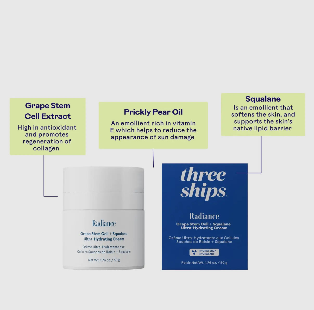 Three Ships Radiance Grape Stem Cell + Squalane Day Cream
