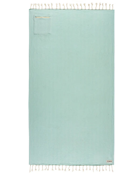 Sand Cloud Towel | Herring with Zip Pocket Cameo Green