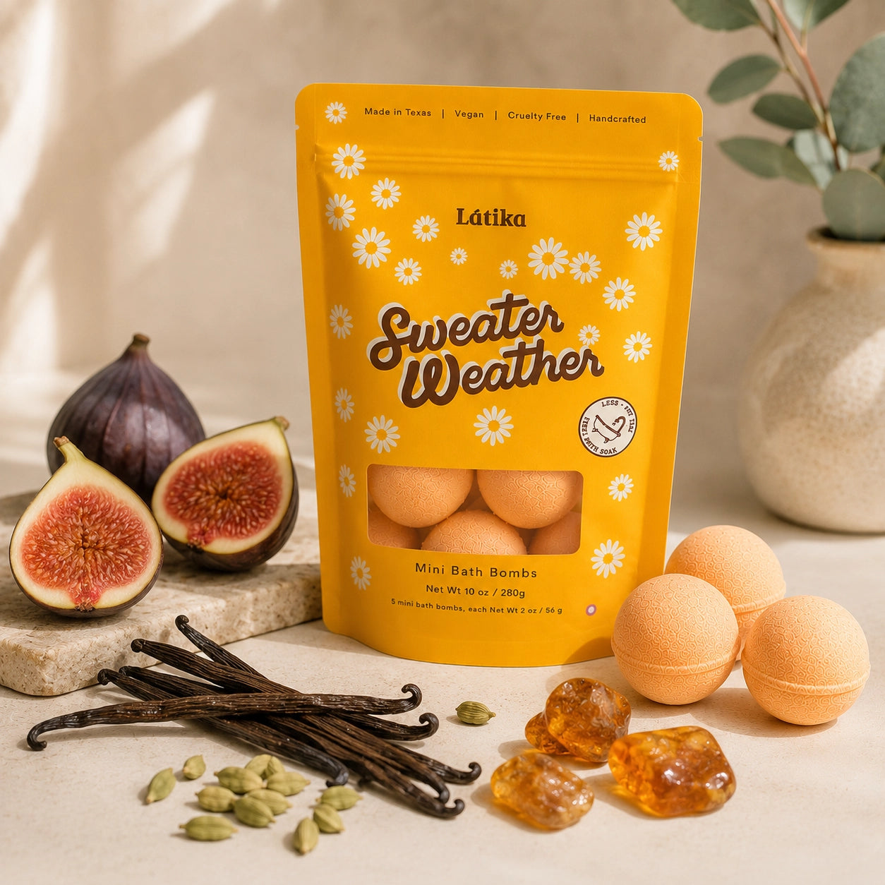 Latika - Fall Mini Bath Bombs - Sweater Weather, Fig & Amber