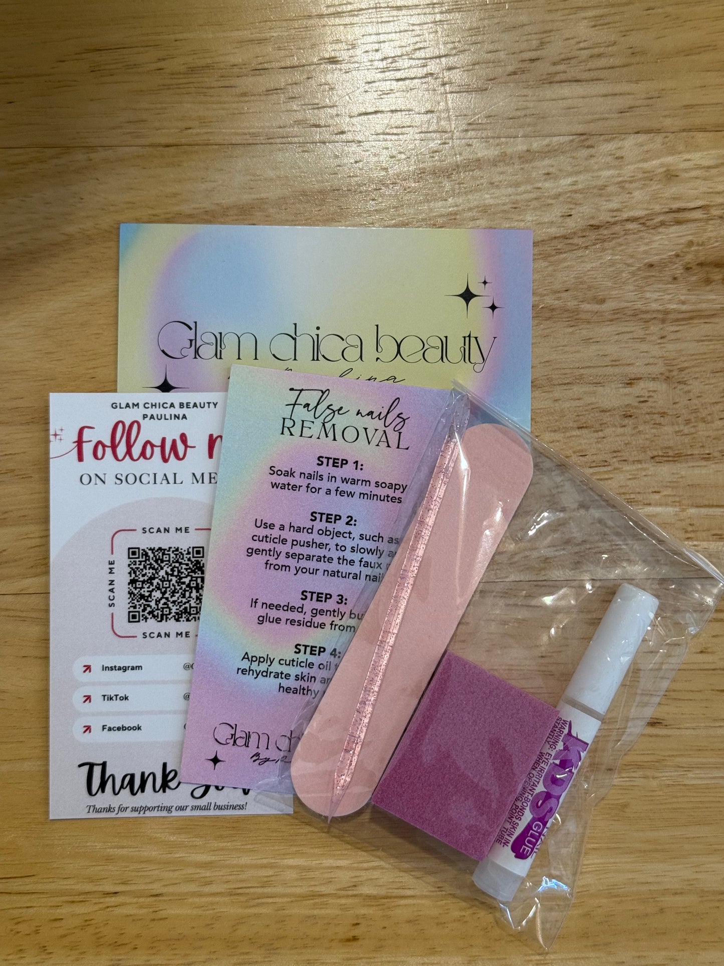 Press On Nails- Short Almond- Medium size- Jelly Rainbow