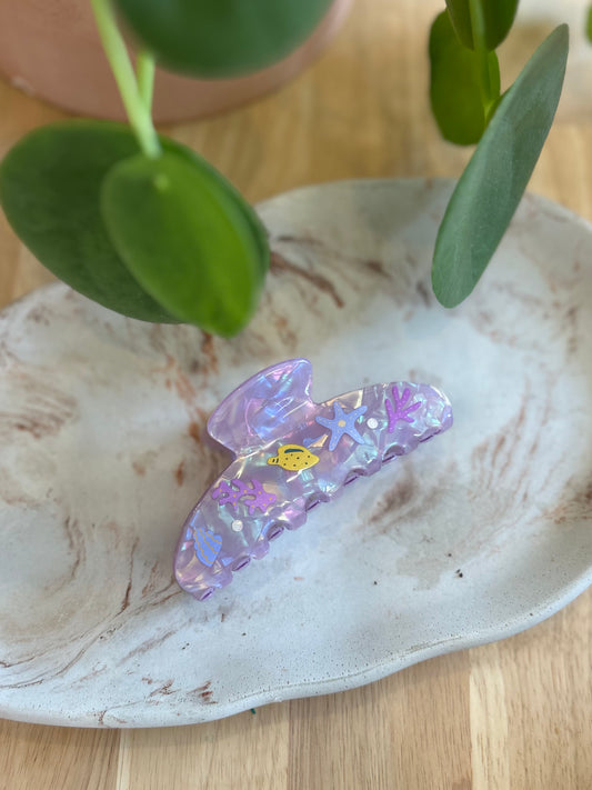 Purple Seashell Claw Clip