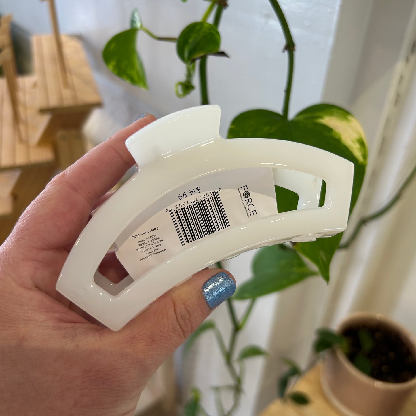 Teleties Open Claw Clip - Coconut White