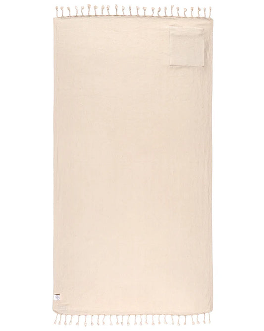 Sand Cloud Towel | Herring with Zip Pocket Natural