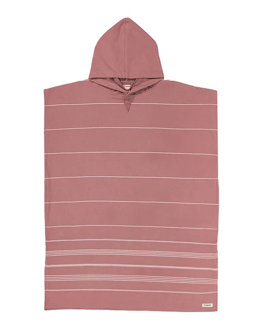 Sand Cloud | Classic Stripe Hooded Poncho - Withered Rose