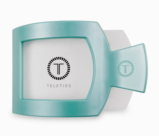 Teleties Square Flat Clip - Totally Turquoise