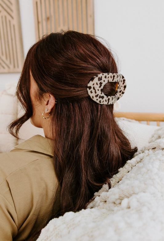 Teleties Round Flat Clip - Blonde Tortoise