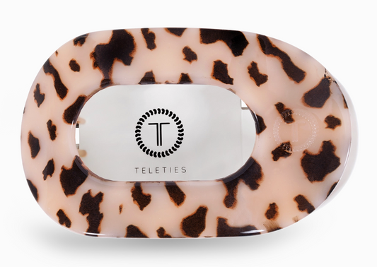 Teleties Round Flat Clip - Blonde Tortoise