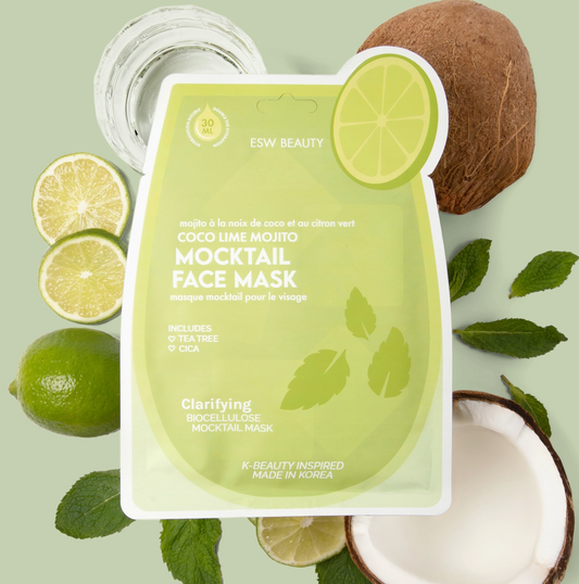 ESW Beauty Coco Lime Mojito Clarifying Biocellulose Mocktail Mask