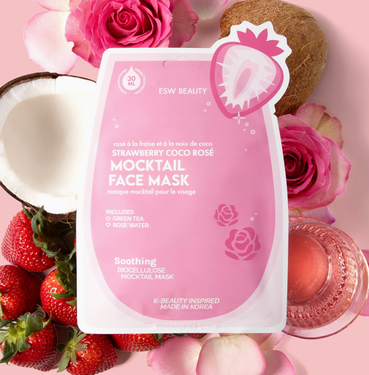 ESW Beauty Strawberry Coco Rosé Soothing Biocellulose Mocktail Mask