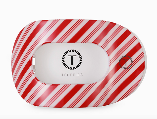 Teleties Round Flat Clip - Candy Cane Crush