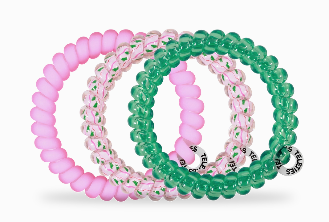 Teleties Spiral Hair Coils - Merry Pinkmas